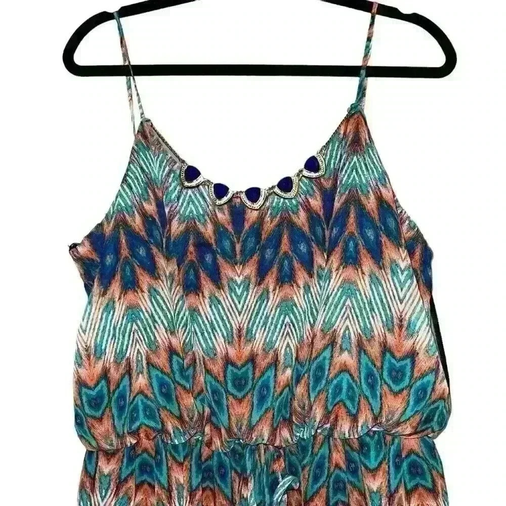 City Triangles Sun Dress Size XL Southwest Print Cruise‎ Party Evening Wear - Picture 3 of 16